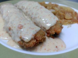 Esparragos rellenos de oricio